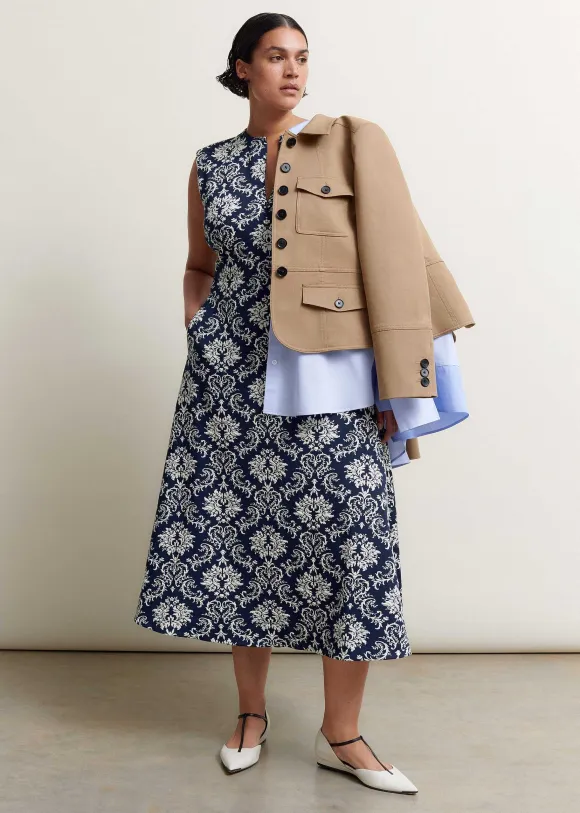 Jacquard Jersey Midi Dress