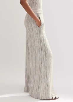 Jacquard Wide-Leg Trouser