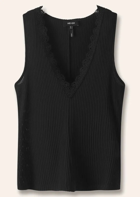 Lace Trim V Neck Layering Tank