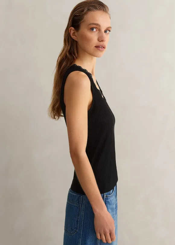 Lace Trim V Neck Layering Tank