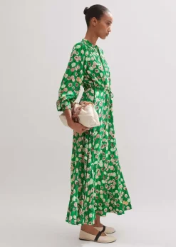 Lantana Flower Print Drawstring Maxi Dress