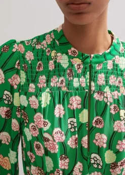 Lantana Flower Print Drawstring Maxi Dress