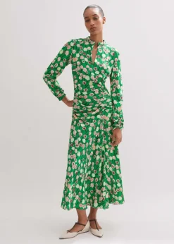 Lantana Flower Print Midi Dress
