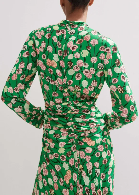 Lantana Flower Print Midi Dress