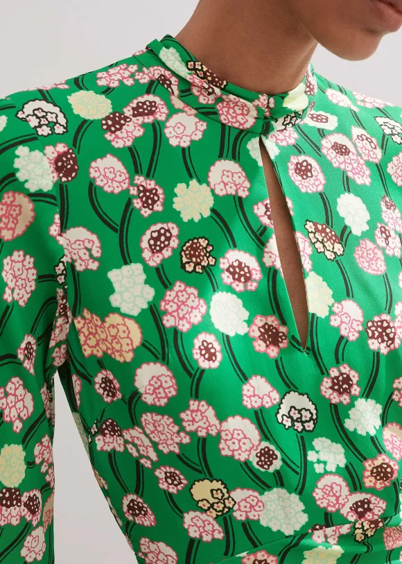 Lantana Flower Print Midi Dress