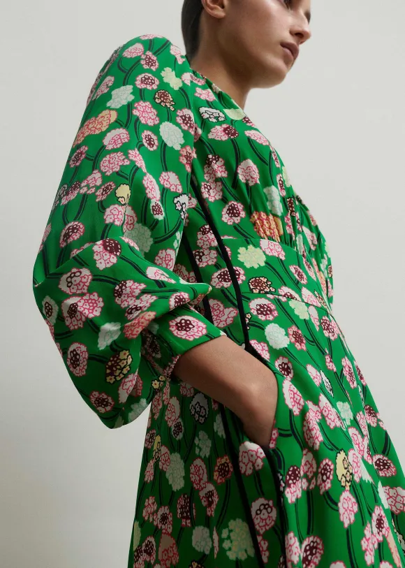 Lantana Flower Print Short Boho Dress