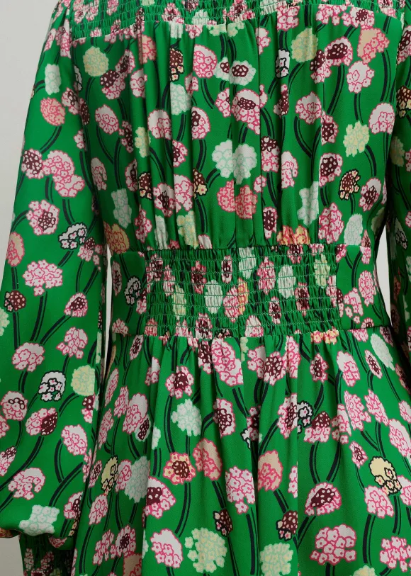Lantana Flower Print Short Boho Dress