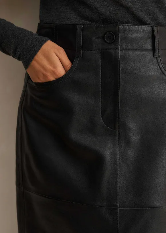 Leather Midi Skirt