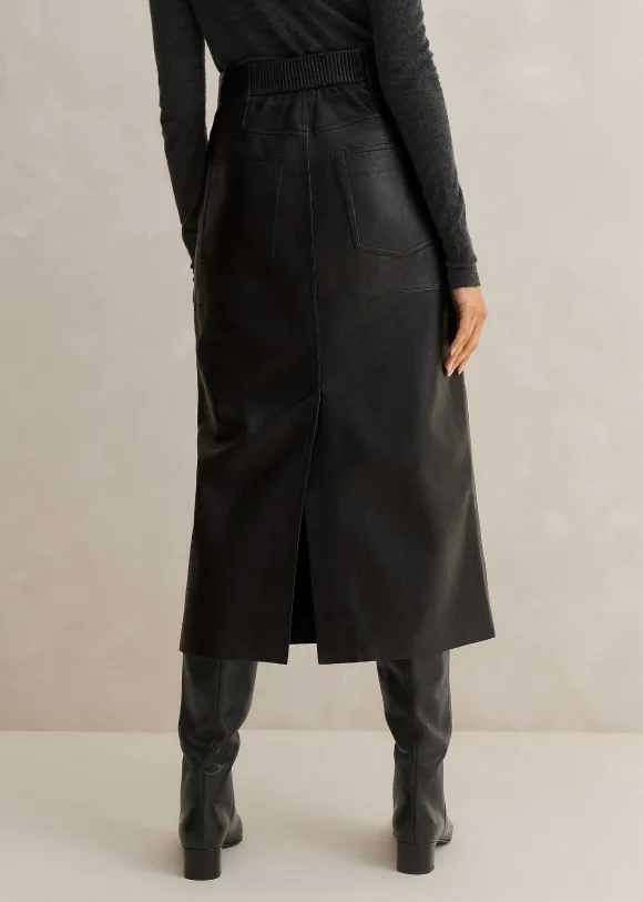 Leather Midi Skirt
