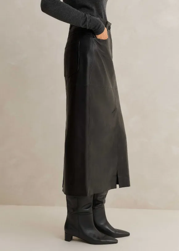 Leather Midi Skirt