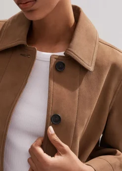 Leather Wide Sleeve Swing Jacket