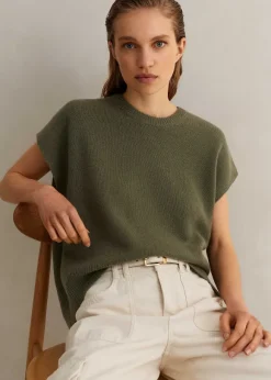Lofty Cashmere Relaxed Curved Hem Vest