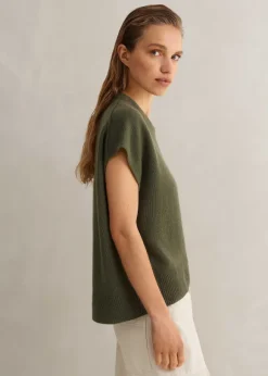 Lofty Cashmere Relaxed Curved Hem Vest