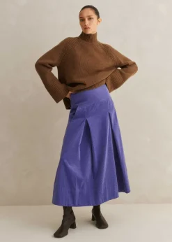 Luxe Cord A-Line Midi Skirt