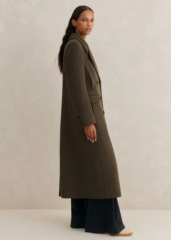 Melange Wool Longline Coat