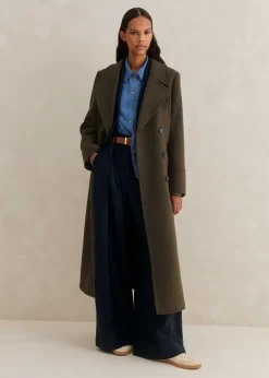 Melange Wool Longline Coat