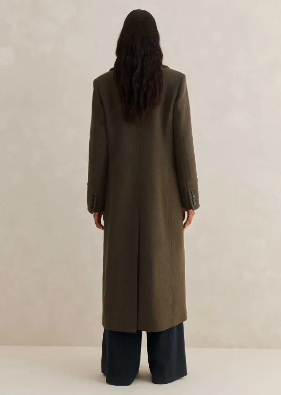 Melange Wool Longline Coat