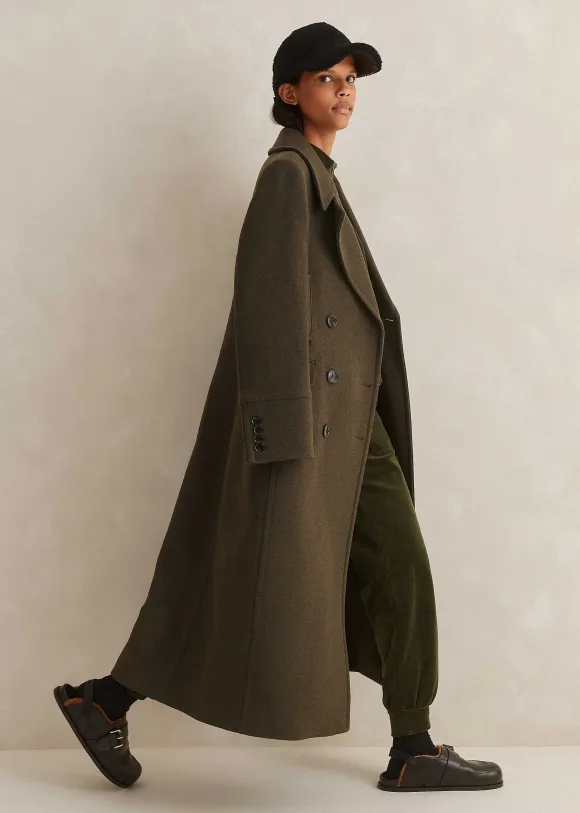 Melange Wool Longline Coat