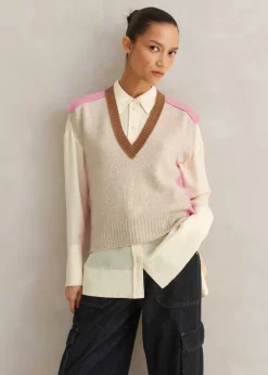 Merino Cashmere Colour Block Vest