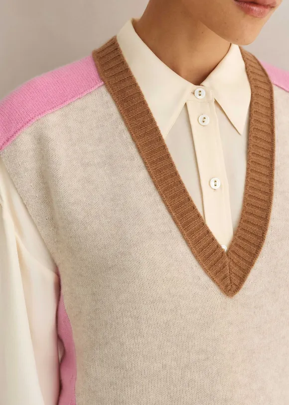 Merino Cashmere Colour Block Vest