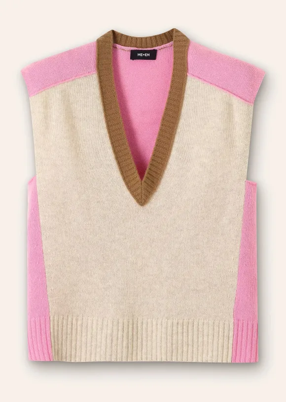 Merino Cashmere Colour Block Vest