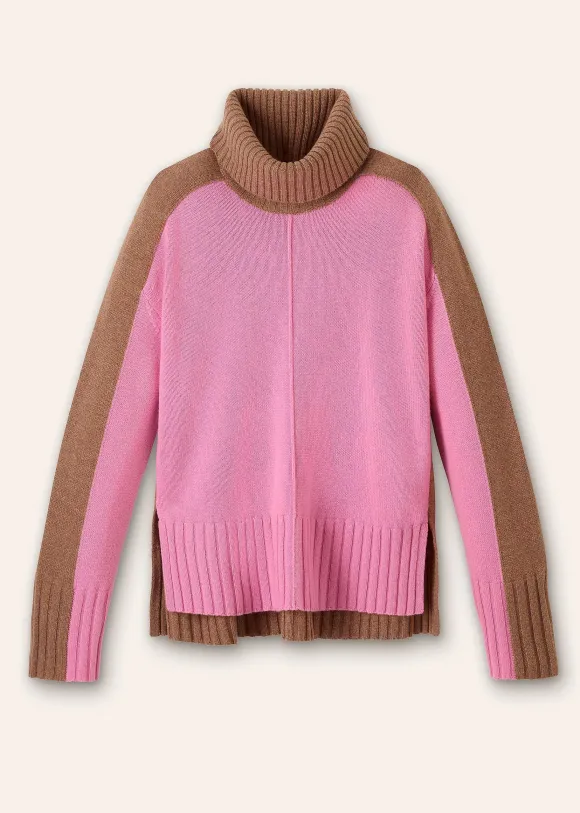 Merino Cashmere Colour Block Jumper + Snood