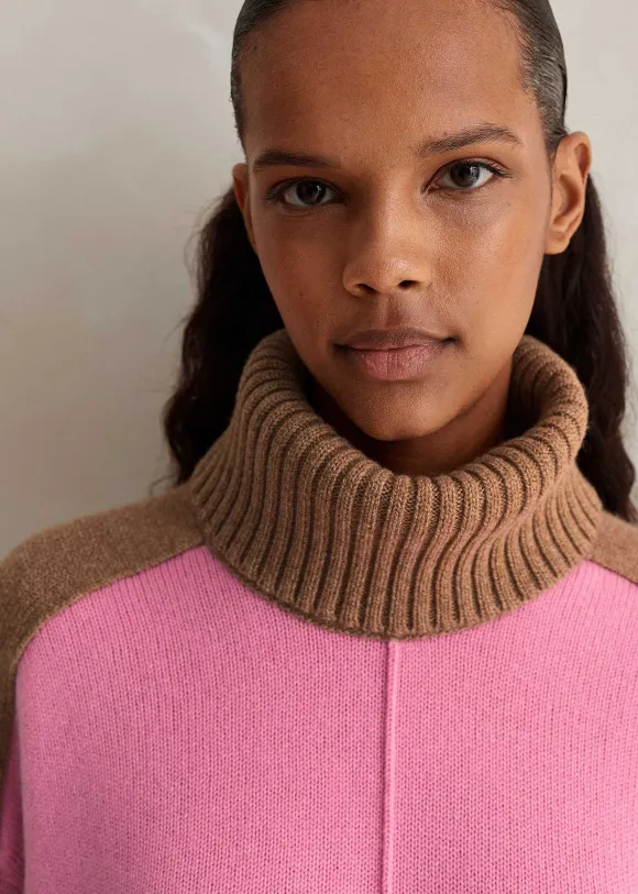 Merino Cashmere Colour Block Jumper + Snood