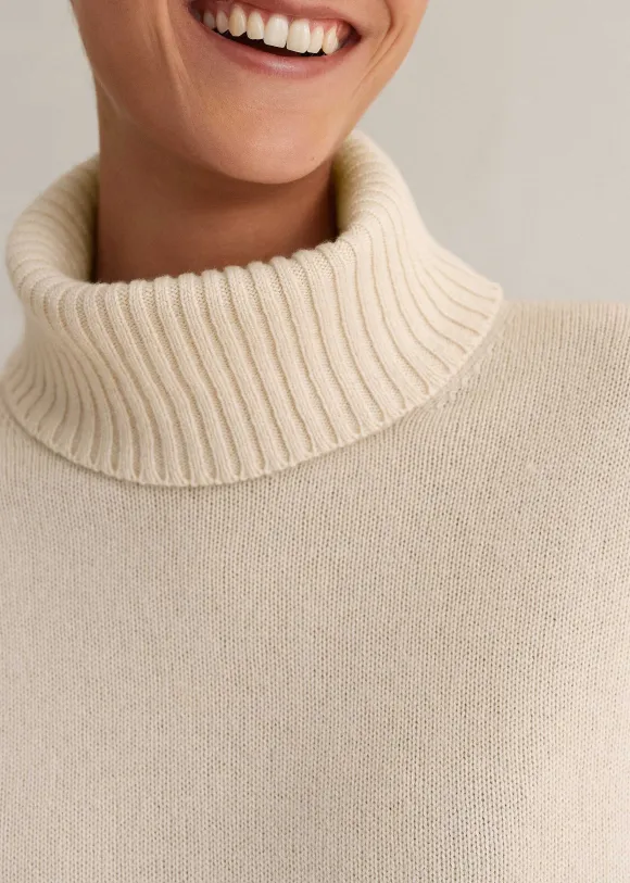 Merino Cashmere Curved Hem Jumper + Snood