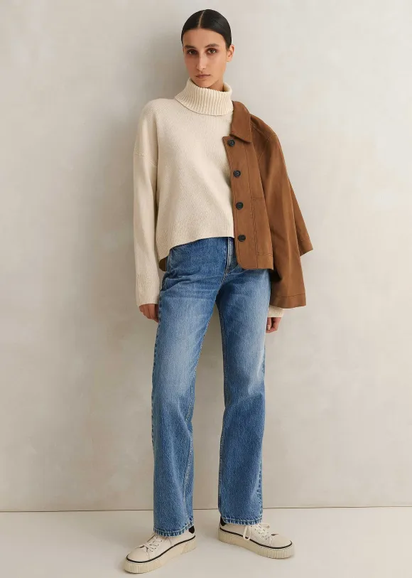 Merino Cashmere Curved Hem Jumper + Snood