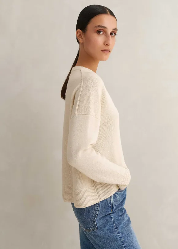 Merino Cashmere Curved Hem Jumper + Snood