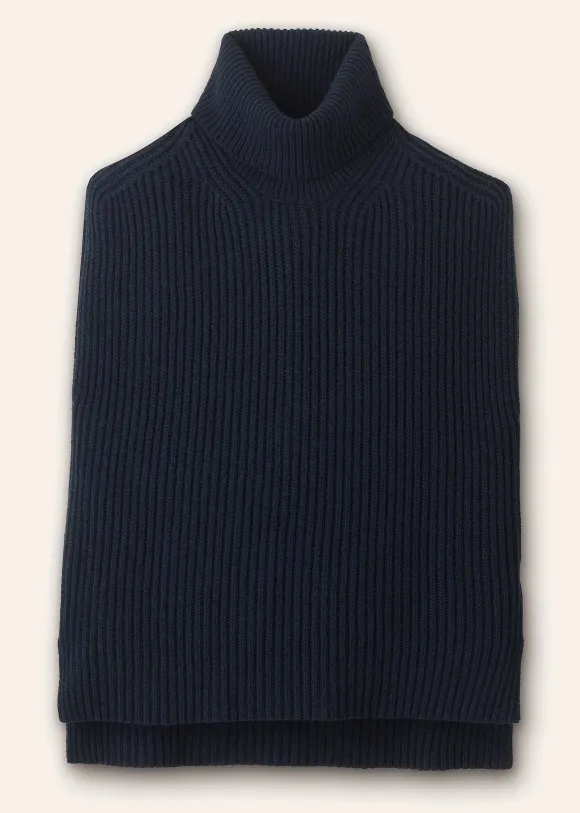 Merino Cashmere Relaxed Roll Neck Vest