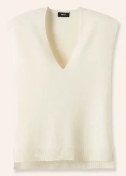 Merino Cashmere Relaxed V Neck Vest