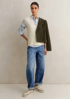 Merino Cashmere Relaxed V Neck Vest