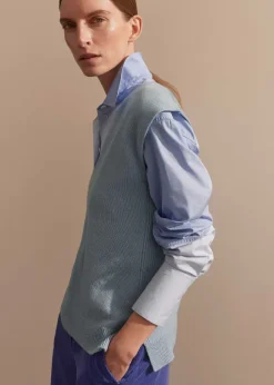 Merino Cashmere Relaxed V-Neck Vest