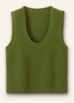 Merino Cashmere Ribbed Scoop Neck Vest