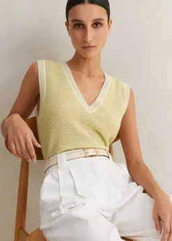 Merino Cashmere Silk Lace Stitch Vest