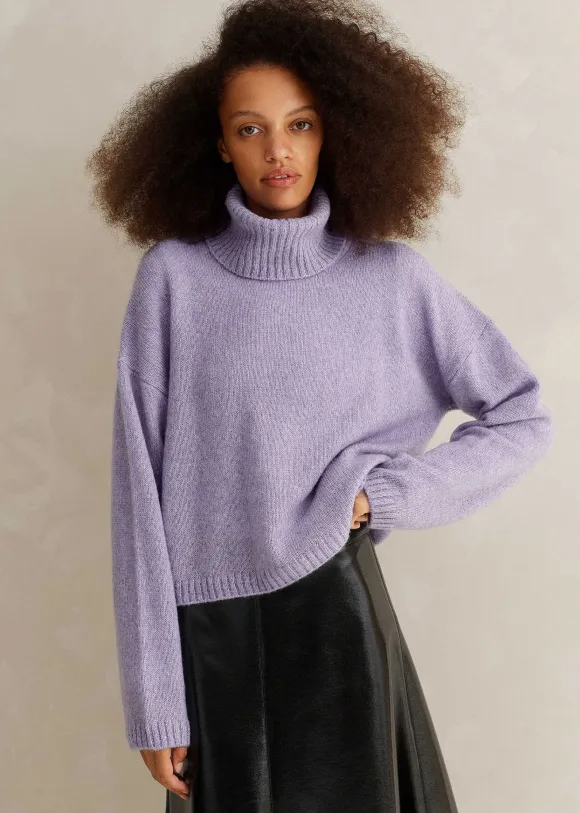 Merino Cashmere Silk Relaxed Jumper + Snood