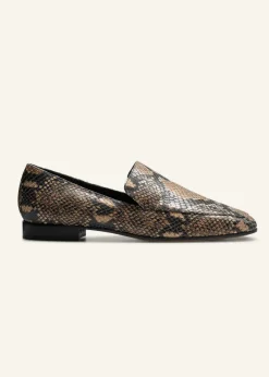 Modern Snake-Embossed Loafer