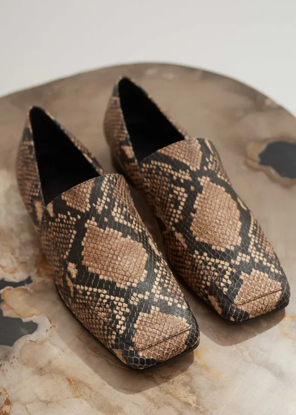 Modern Snake-Embossed Loafer