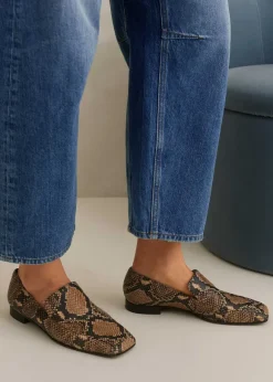Modern Snake-Embossed Loafer