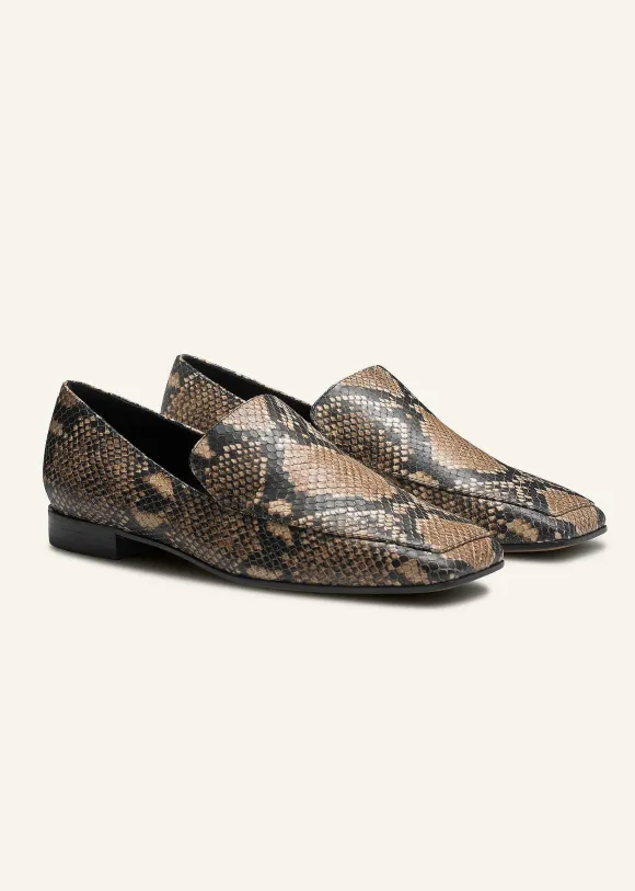 Modern Snake-Embossed Loafer