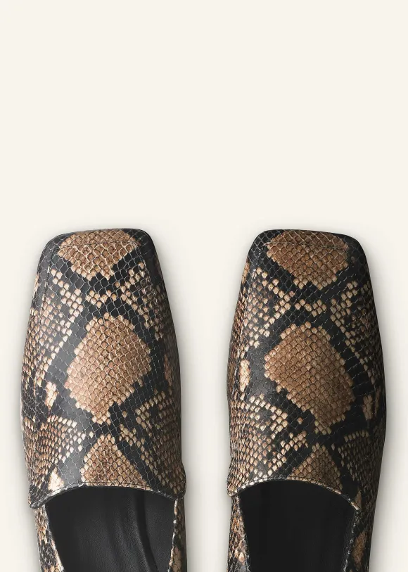 Modern Snake-Embossed Loafer
