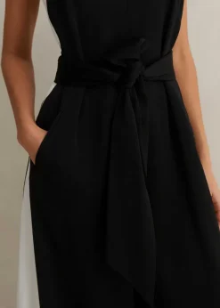 Monochrome Halterneck Jumpsuit + Belt