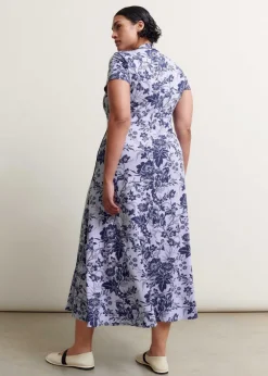 Mystic Floral Print Cap Sleeve Maxi Dress