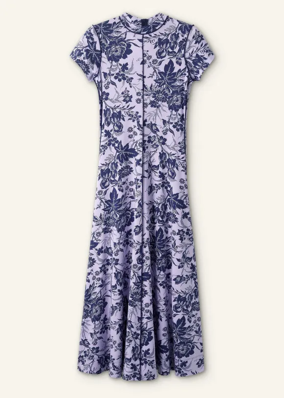 Mystic Floral Print Cap Sleeve Maxi Dress
