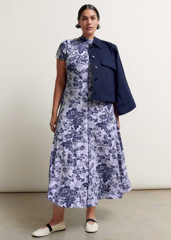 Mystic Floral Print Cap Sleeve Maxi Dress