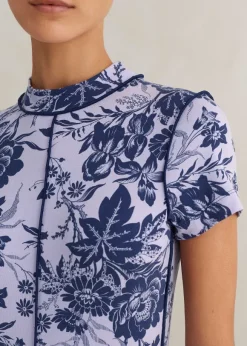 Mystic Floral Print Cap Sleeve Maxi Dress