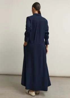 Panelling Detail Maxi Shirt Dress