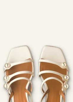 Pearl Detail Nappa Kitten Sandal