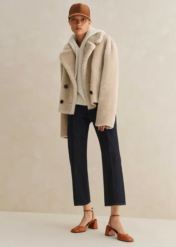Pin Tuck Kick Flare Crop Jean